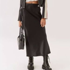 Urban Outfitters Maxi Satin Skirt Slit